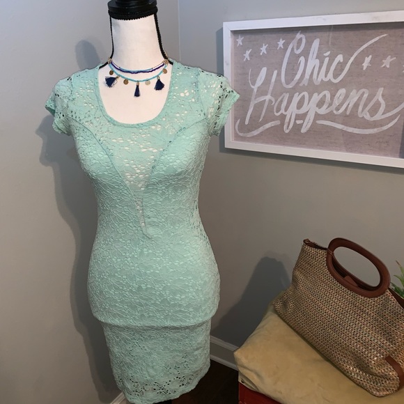 chinese dress ladies Roxana Dress Green Guipure main image 1